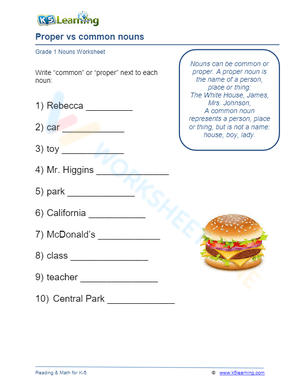 Proper vs common nouns 1