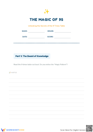 Printable 9x Times Tables Worksheet | Grade 3 Math