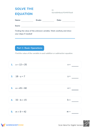 Essential Grade 3-4 Equations Worksheet | Complete Guide