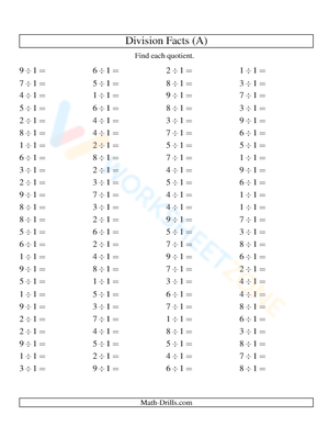 Division Facts 1