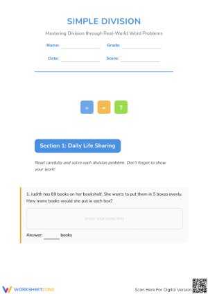 Grade 3 Division Word Problems — Printable No-Prep Worksheet