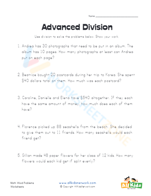 Advanced division word problems 1