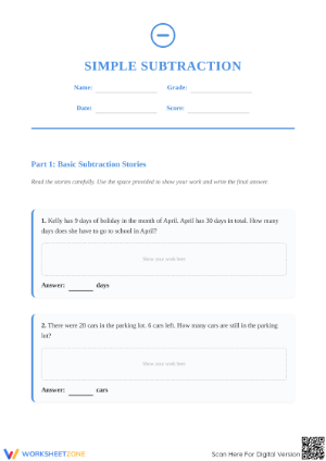 Printable Subtraction Word Problems | Grade 3 Math Ready