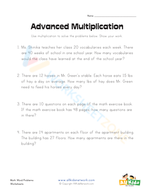 Advanced Subtraction Word Problems 1