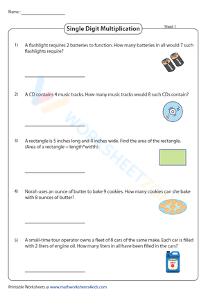 Single Digit Multiplication Worksheet