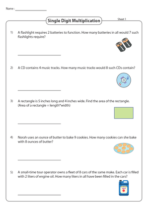 Single Digit Multiplication Worksheet