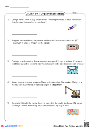 Mixed Math Practice Worksheet