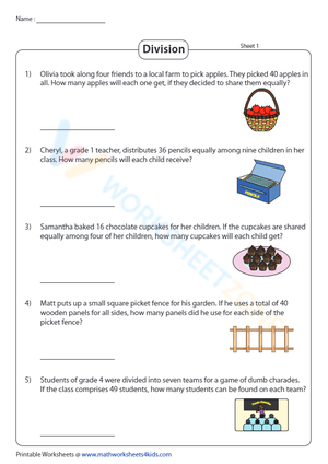 Division Practice Worksheet for Skill Building
