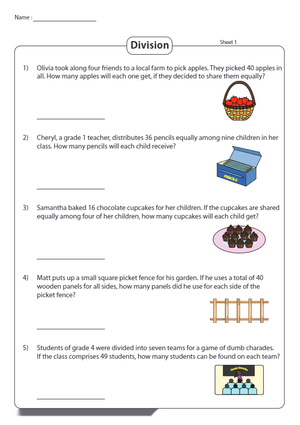Division Practice Worksheet for Skill Building