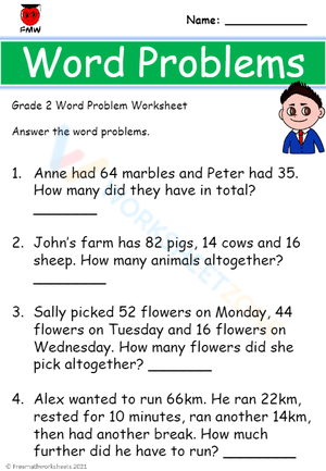 Challenging Math Word Problems Worksheet