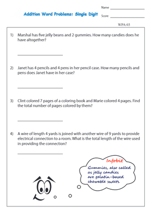 Practice Addition Word Problems with this Worksheet