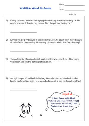 Challenging Addition Word Problems Worksheet