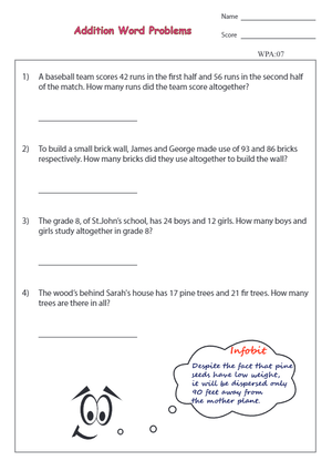 Addition Word Problems: A Practice Worksheet