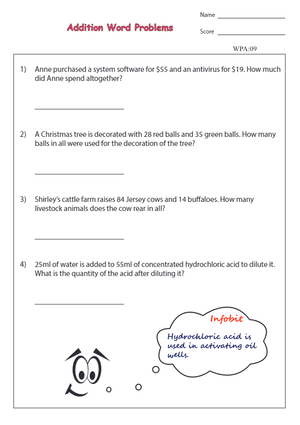 Worksheet: Solving Addition Word Problems