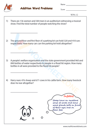 Addition Word Problems: Math Practice