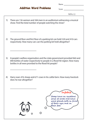 Addition Word Problems: Math Practice
