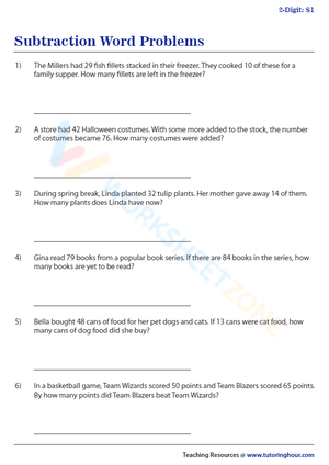Solving Two-Digit Subtraction Word Problems
