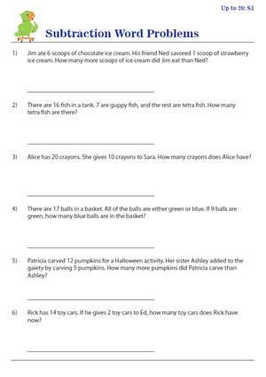 Complex Subtraction Word Problems Set