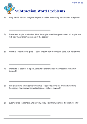 Intensive Subtraction Word Problems Practice