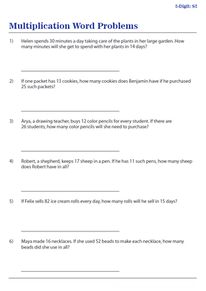 Master Multiplication Word Problems: Worksheet 2