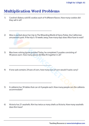 Multiplication Word Problems: Practice