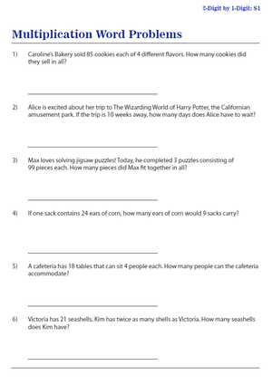 Multiplication Word Problems: Practice