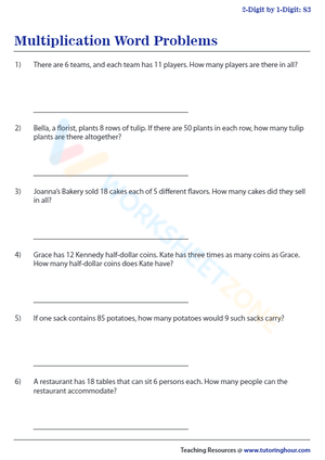 Engaging Multiplication Word Problems Practice