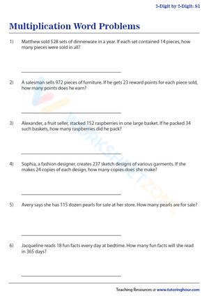 Advanced Multiplication Word Problems Challenges