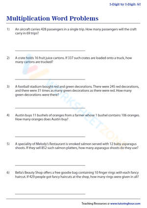 Word Problems To Practice Multiplication