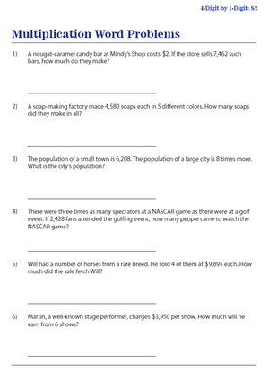 Multiplication Word Problems Worksheet: Problem 14