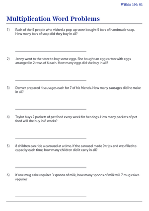 Multiplication Word Problems Enhanced Practice