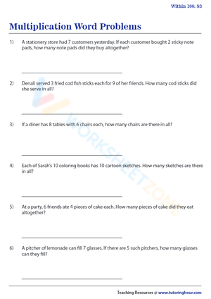 Multiplication Word Problems To Solve Problems