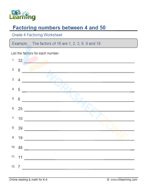 Factoring numbers between 4 and 50 2