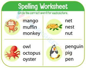 Spelling Worksheet 1