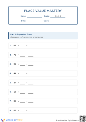 Essential Grade 2 Place Value Worksheet | Printable Math
