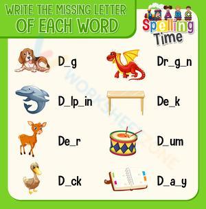 Essential Letter D Spelling Worksheet | Preschool ELA