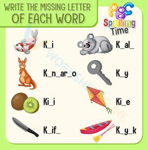 Letter K Spelling Worksheet | Essential Preschool ELA