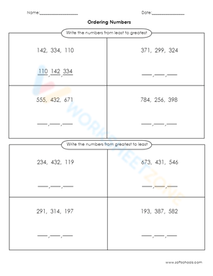 Ordering Numbers 1