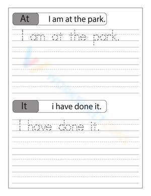 Practice Tracing Sentences Worksheet