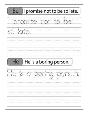 Sentence Tracing Practice Worksheet