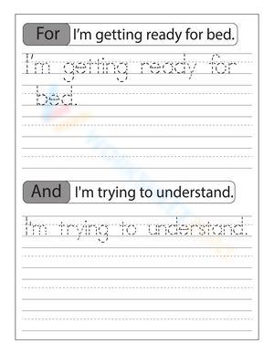 Develop Skills with Tracing Sentences
