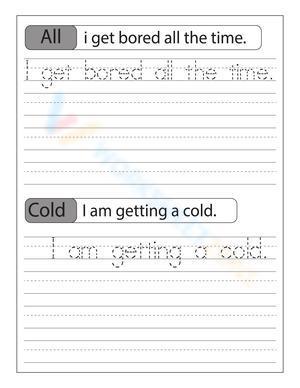 Perfect Handwriting Tracing Sentences