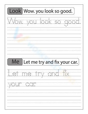 Effective Tracing Sentences Practice