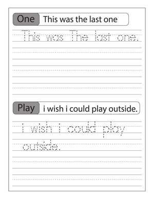 Practice Sentence Tracing with this Worksheet
