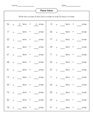 Learn Place Value: Tens and Ones Worksheet