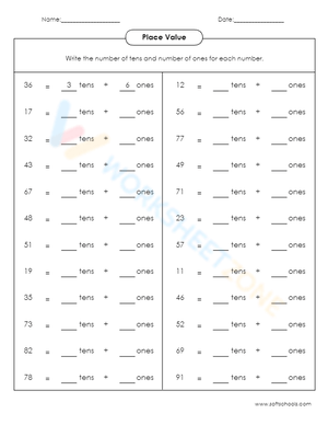 Learn Place Value: Tens and Ones Worksheet