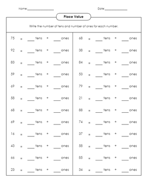 Reinforce Math Skills with Tens and Ones Practice