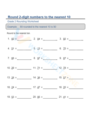Round 2-Digit Numbers to the Nearest 10