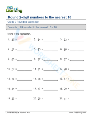 Round 2-Digit Numbers to the Nearest 10