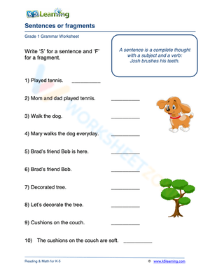 Sentences or fragments 1